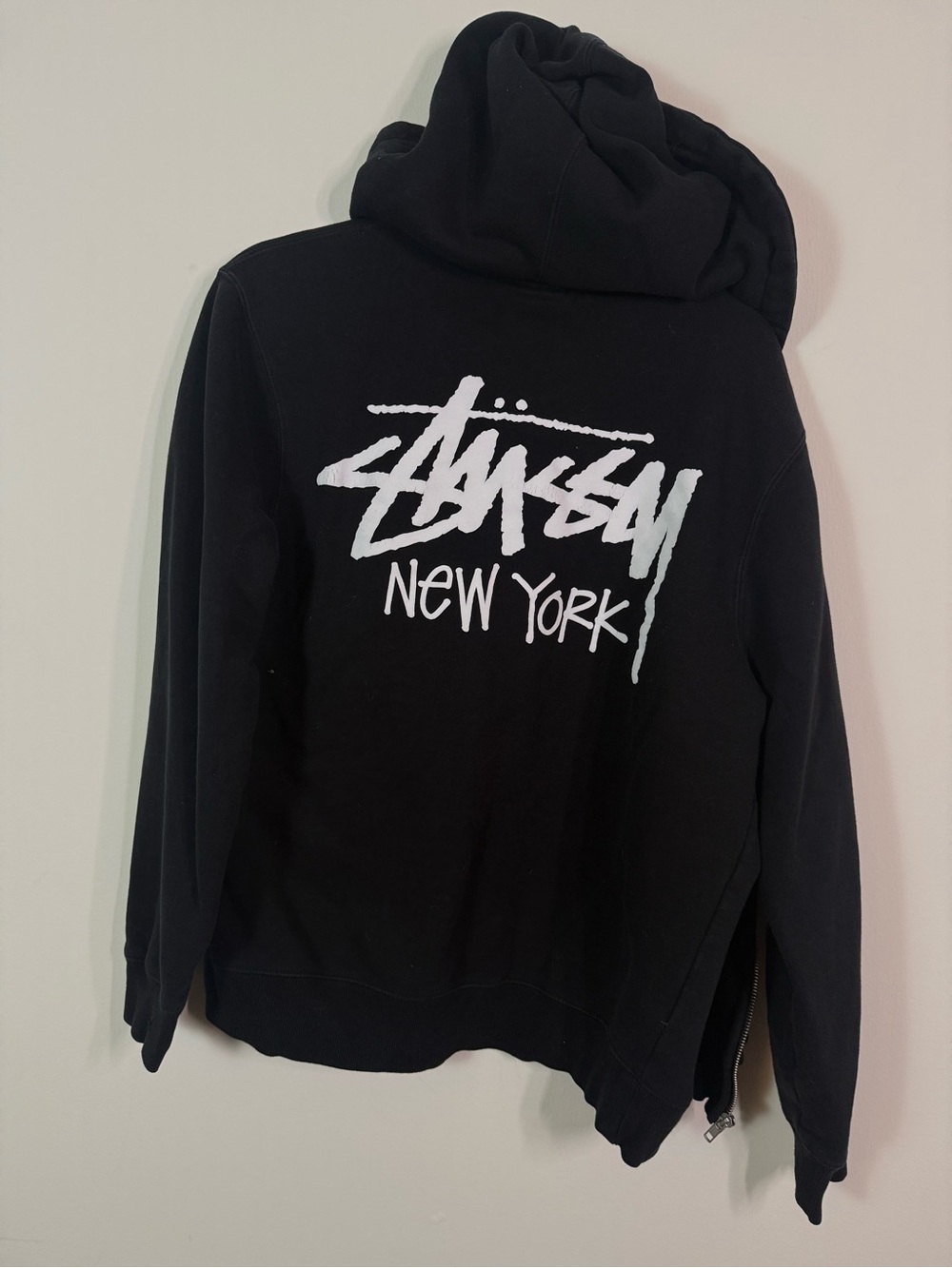 Stussy Black Hoodie with White Logo